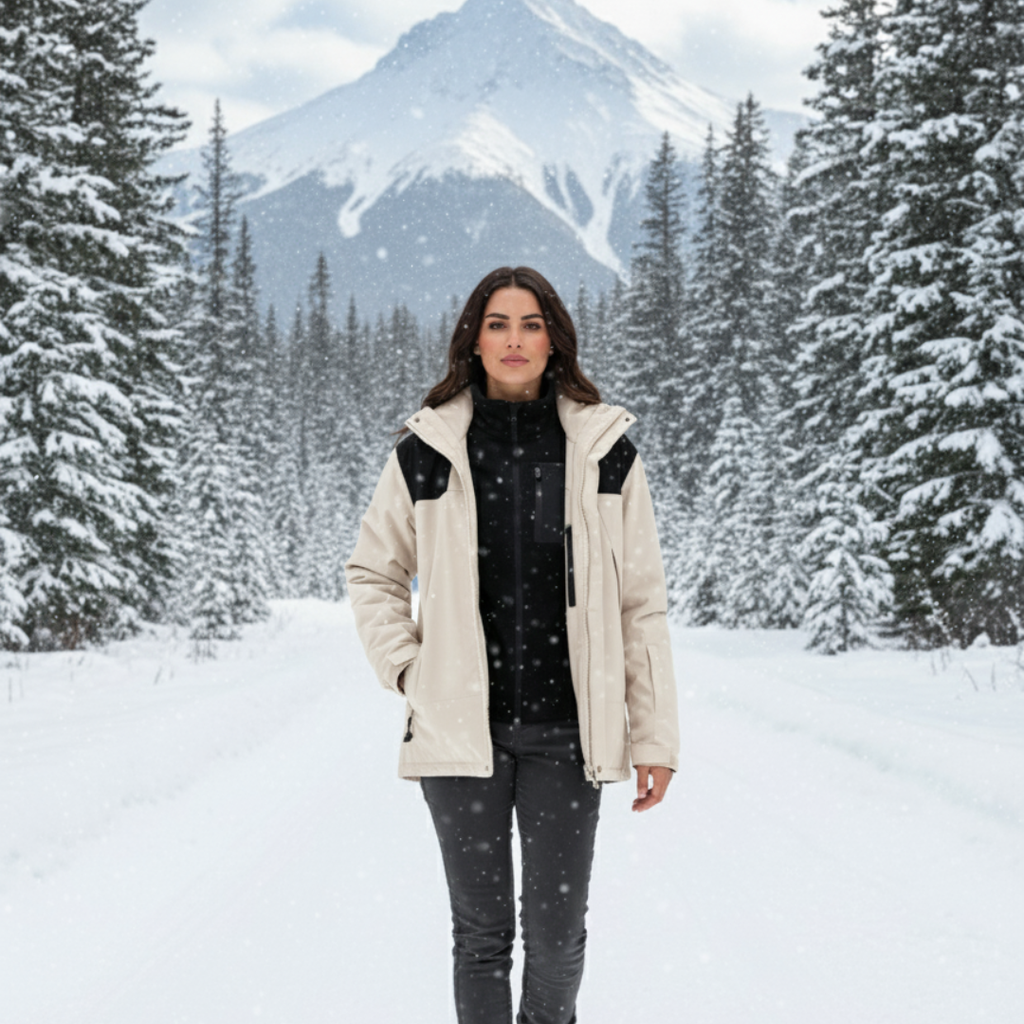 3-in-1 Hooded Fleece Winter Jacket for Women – Versatile Warmth, Breathable Fabric, Available in Multiple Sizes 0