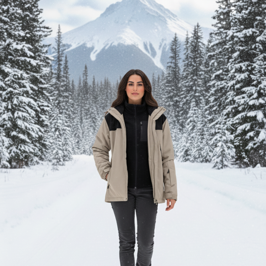 3-in-1 Hooded Fleece Winter Jacket for Women – Versatile Warmth, Breathable Fabric, Available in Multiple Sizes 0