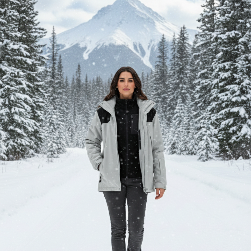 3-in-1 Hooded Fleece Winter Jacket for Women – Versatile Warmth, Breathable Fabric, Available in Multiple Sizes 0