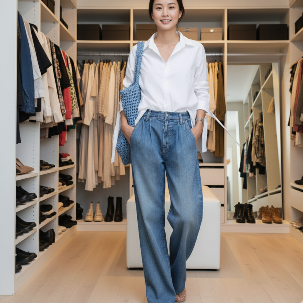 Comfortable Wide Leg Women's Jeans – Stylish High-Quality Denim for Everyday Wear, Available in Multiple Sizes 0