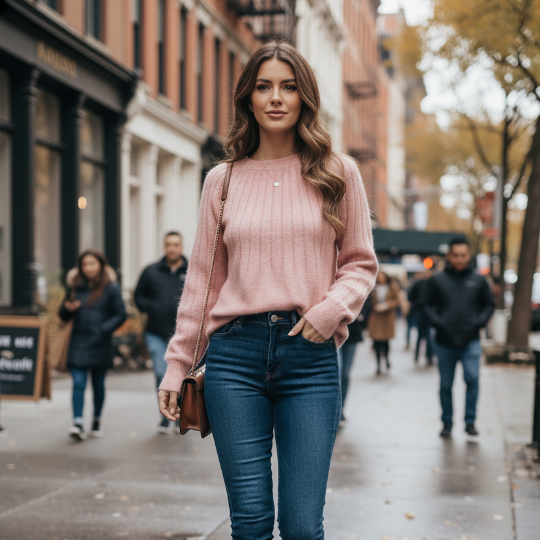 Cozy Knitted Chunky Sweater for Fall and Winter – Soft Elegant Design, Classic Fit, Machine Washable 0