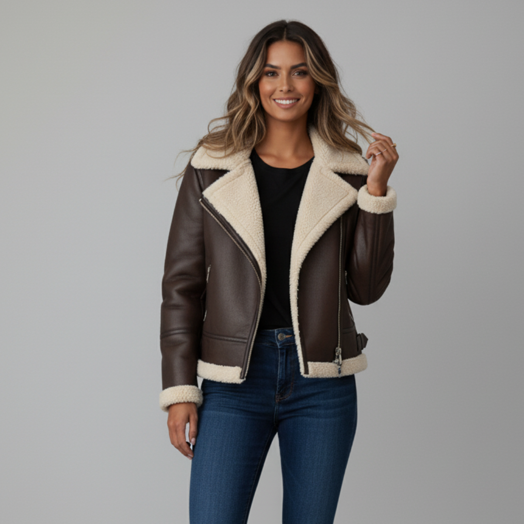 Elegant Water-Repellent Jacket with Faux Lapels – Cozy Insulated Layering Piece for All Seasons 0