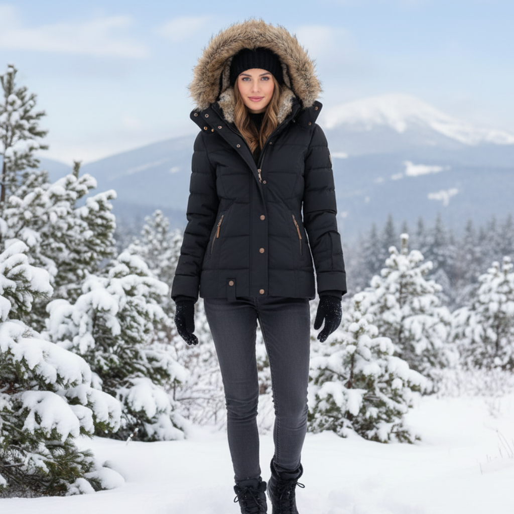 Elegant Women's Jacket in Black, Navy, Burgundy – Comfortable Premium Fabric Outerwear with Zipper Closure 0