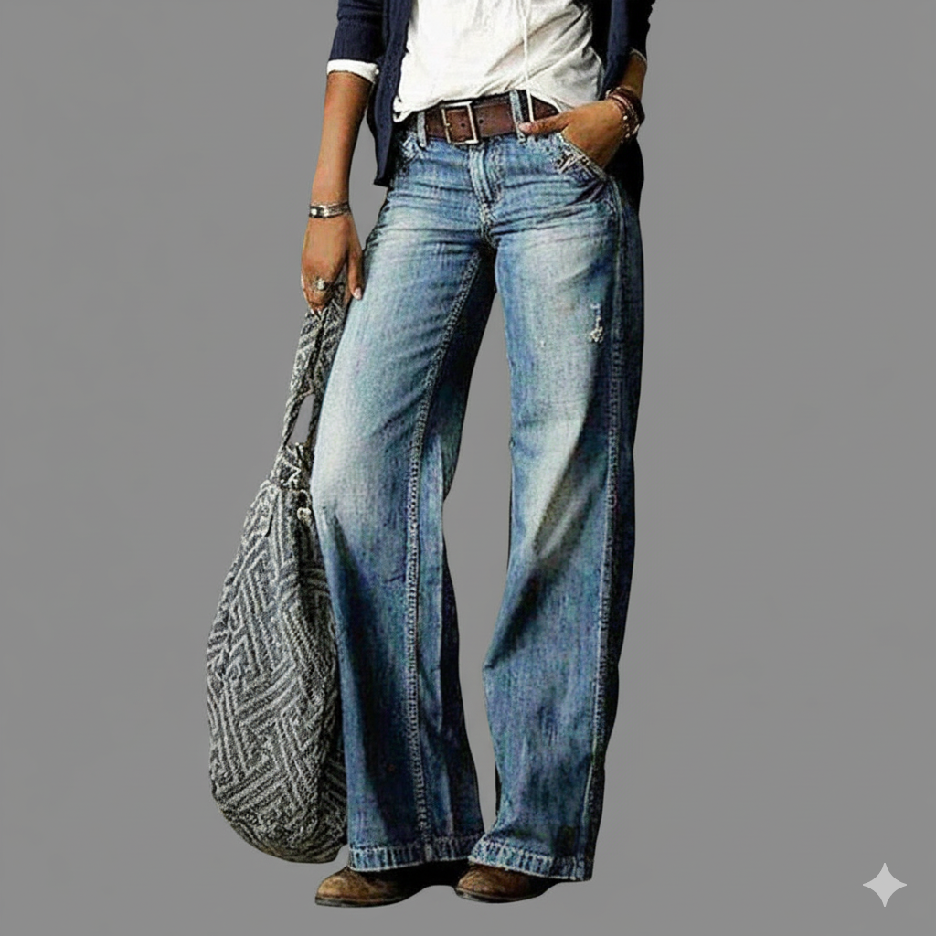 Stylish Denim Trousers for Women - Comfortable Fit, Modern Design, Versatile Style, Available in Multiple Sizes