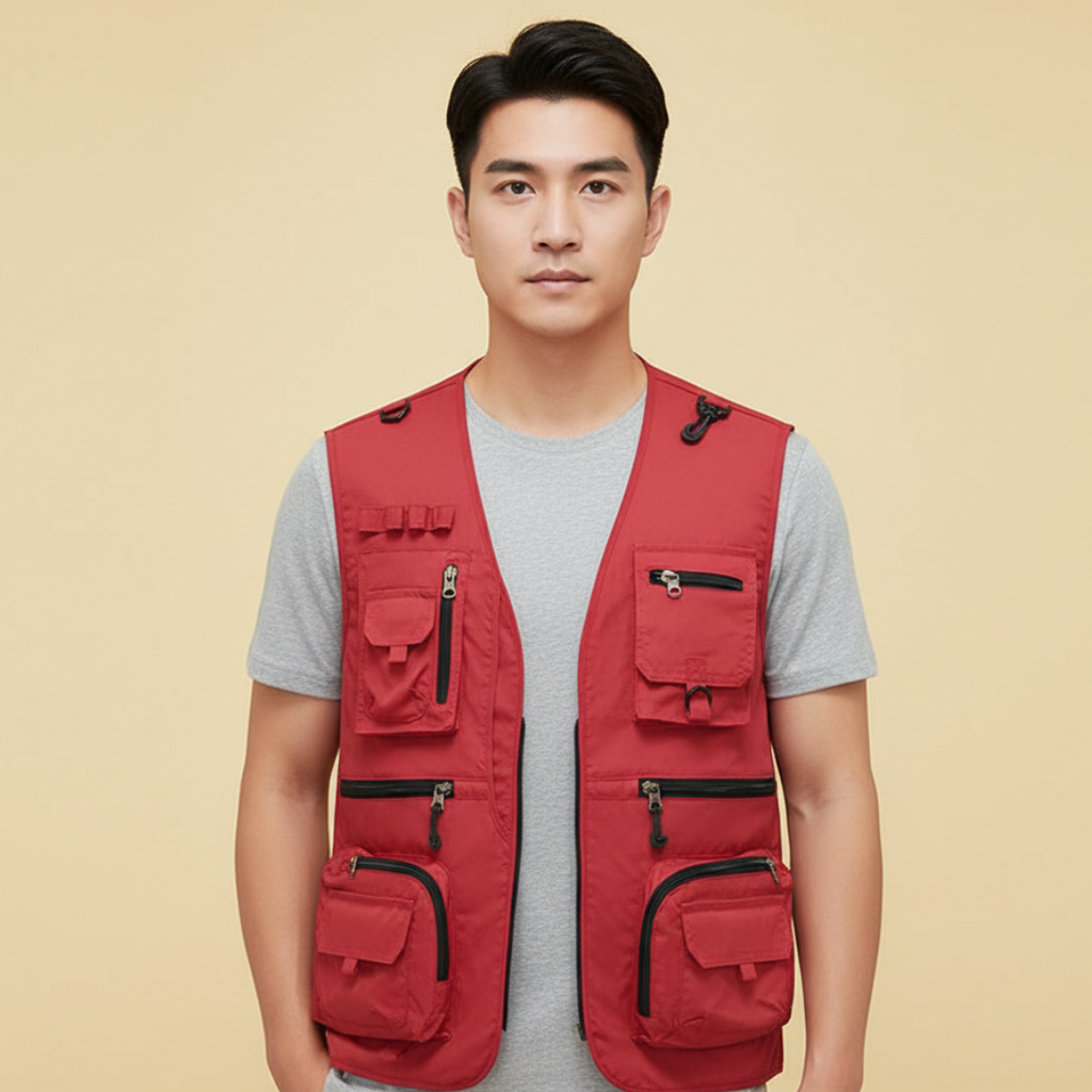 Lightweight Multi Pocket Mens Summer Vest for Outdoor Activities – Breathable Nylon and Polyester 0