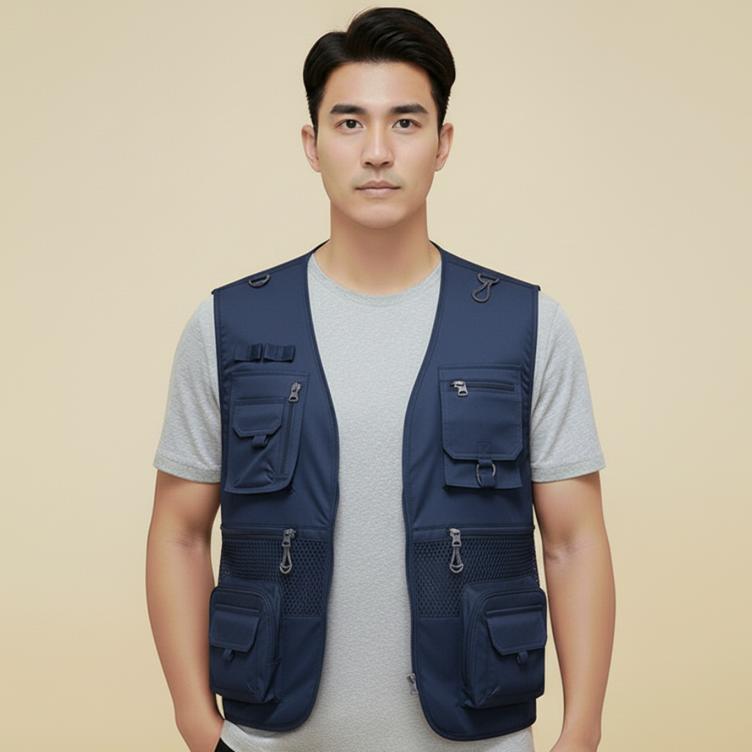 Lightweight Multi Pocket Mens Summer Vest for Outdoor Activities – Breathable Nylon and Polyester 0