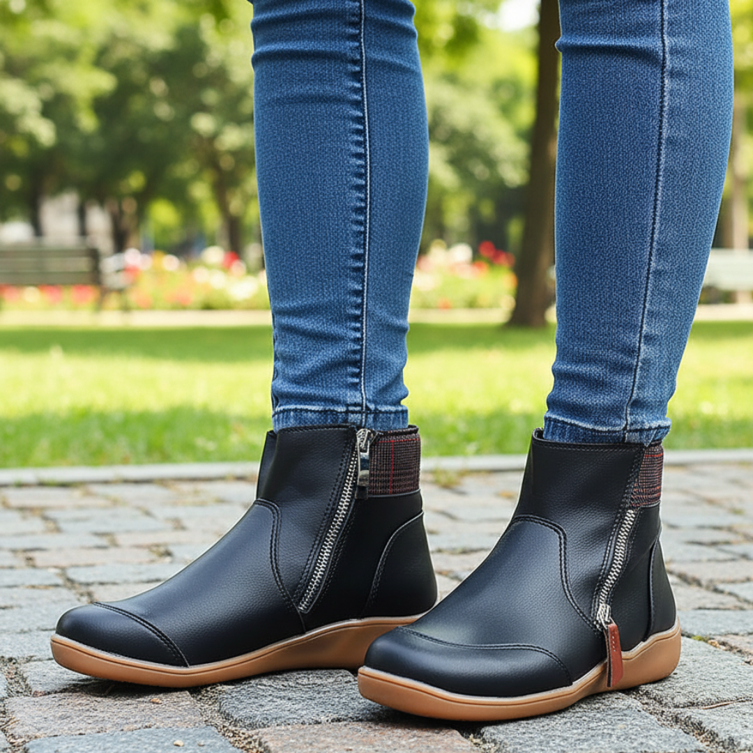 Orthopedic Zip-Up Boots with Arch Support, Non-Slip Outsole – Waterproof and Breathable Footwear for Comfort and Style 0