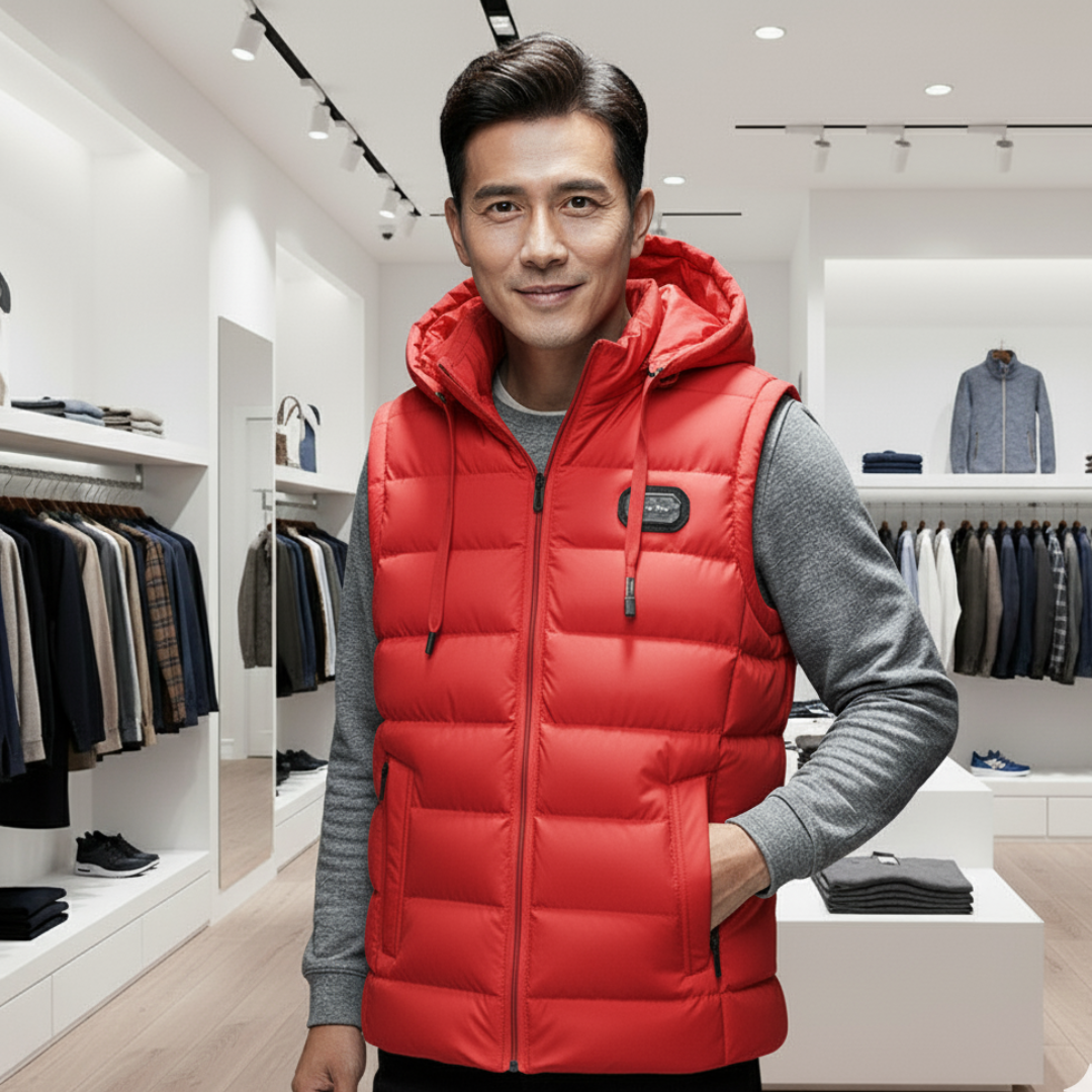 Premium Embroidered Vest with Hood – Versatile Fall Layering Piece 0