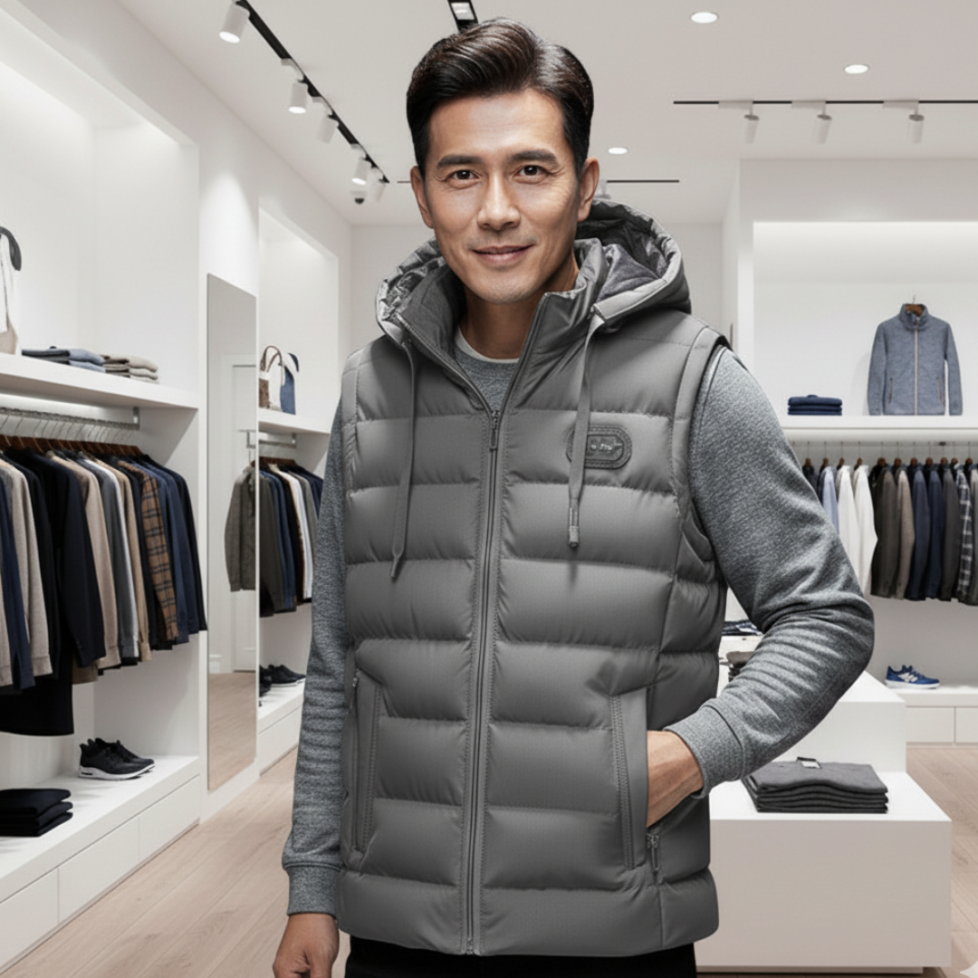 Premium Embroidered Vest with Hood – Versatile Fall Layering Piece 0