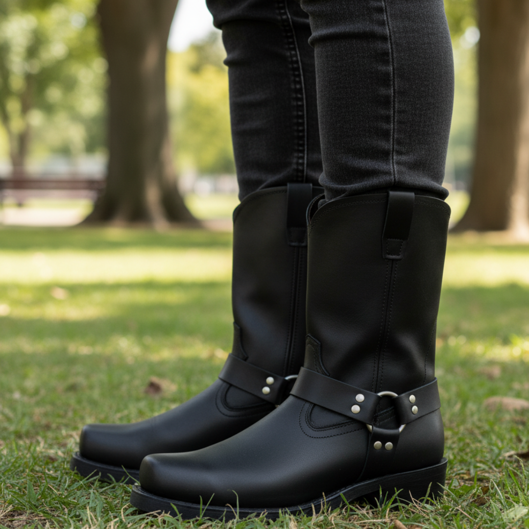 Vintage-Inspired Premium Leather Mens Cowboy Boots – Comfortable Western Footwear for Casual and Formal Wear 0