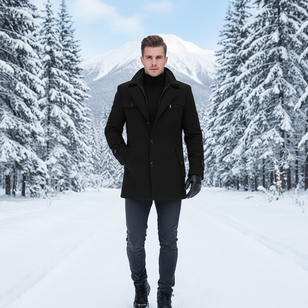 Waterproof Men's Winter Jacket - Stylish Outdoor Coat with Adjustable Cuffs and Multiple Pockets 1