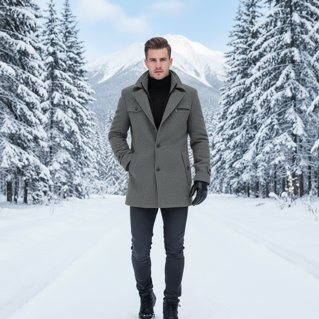 Waterproof Men's Winter Jacket - Stylish Outdoor Coat with Adjustable Cuffs and Multiple Pockets 1