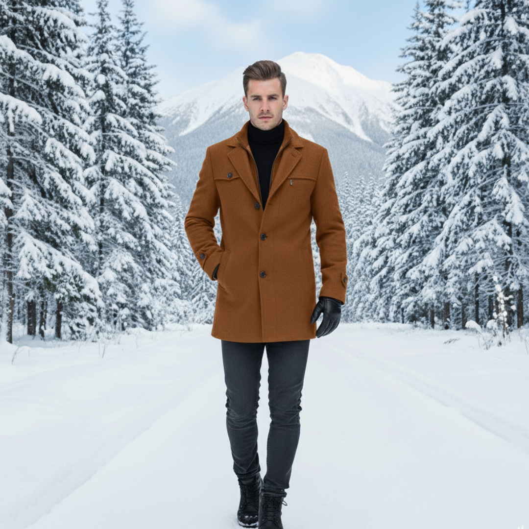 Waterproof Men's Winter Jacket - Stylish Outdoor Coat with Adjustable Cuffs and Multiple Pockets 1