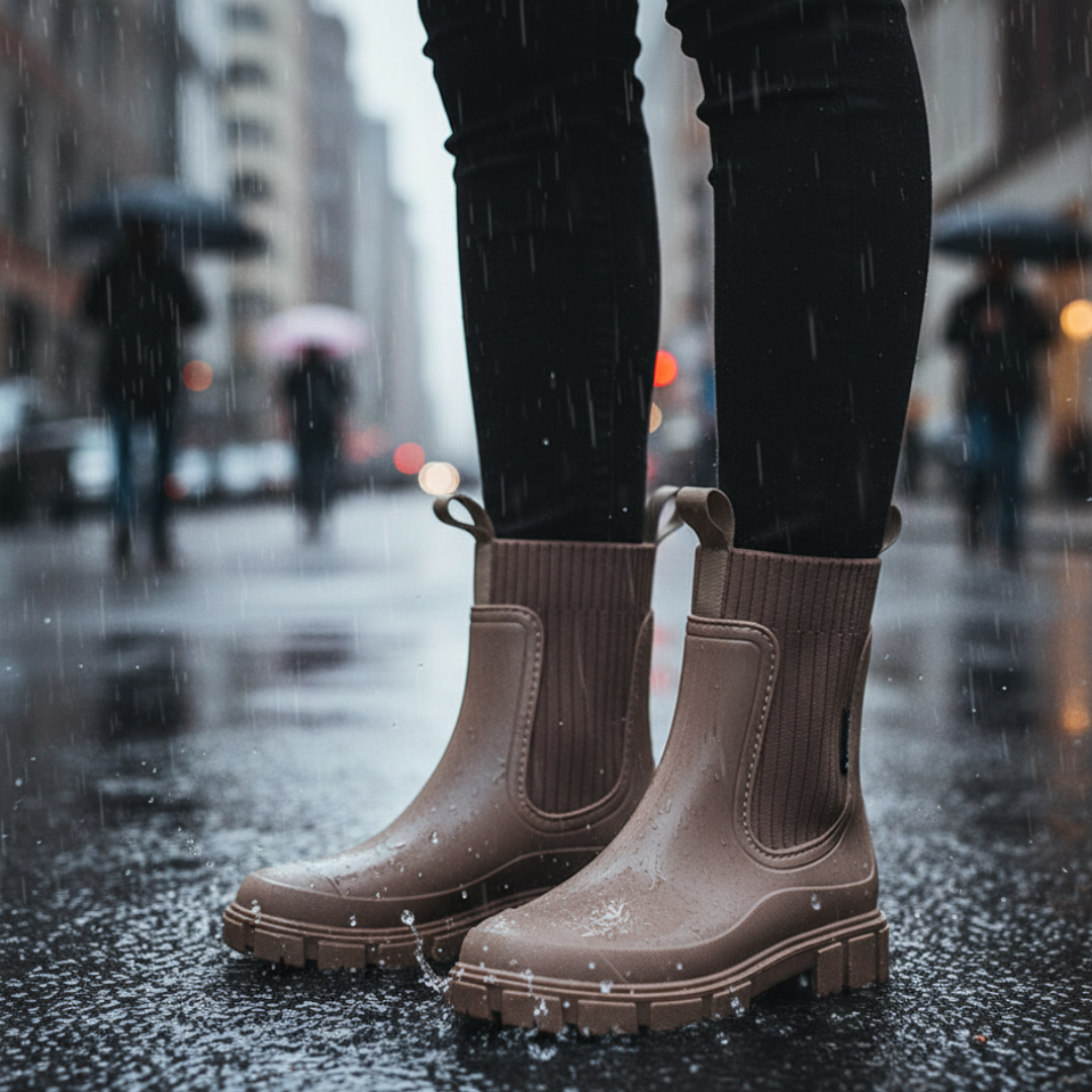 Waterproof Rubber Boots for Women with Anti-Slip Sole – Lightweight Rain Boots for All Weather Conditions 