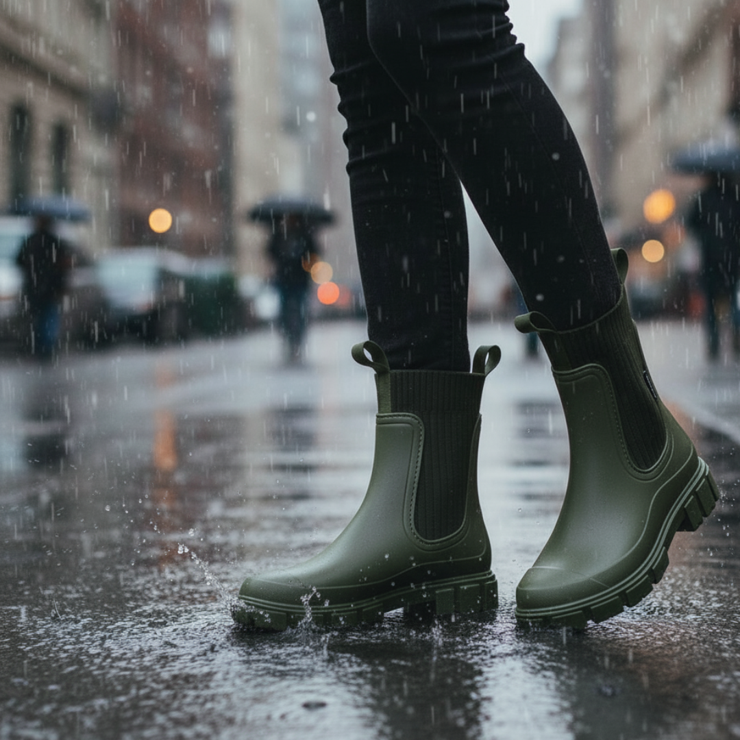 Waterproof Rubber Boots for Women with Anti-Slip Sole – Lightweight Rain Boots for All Weather Conditions 