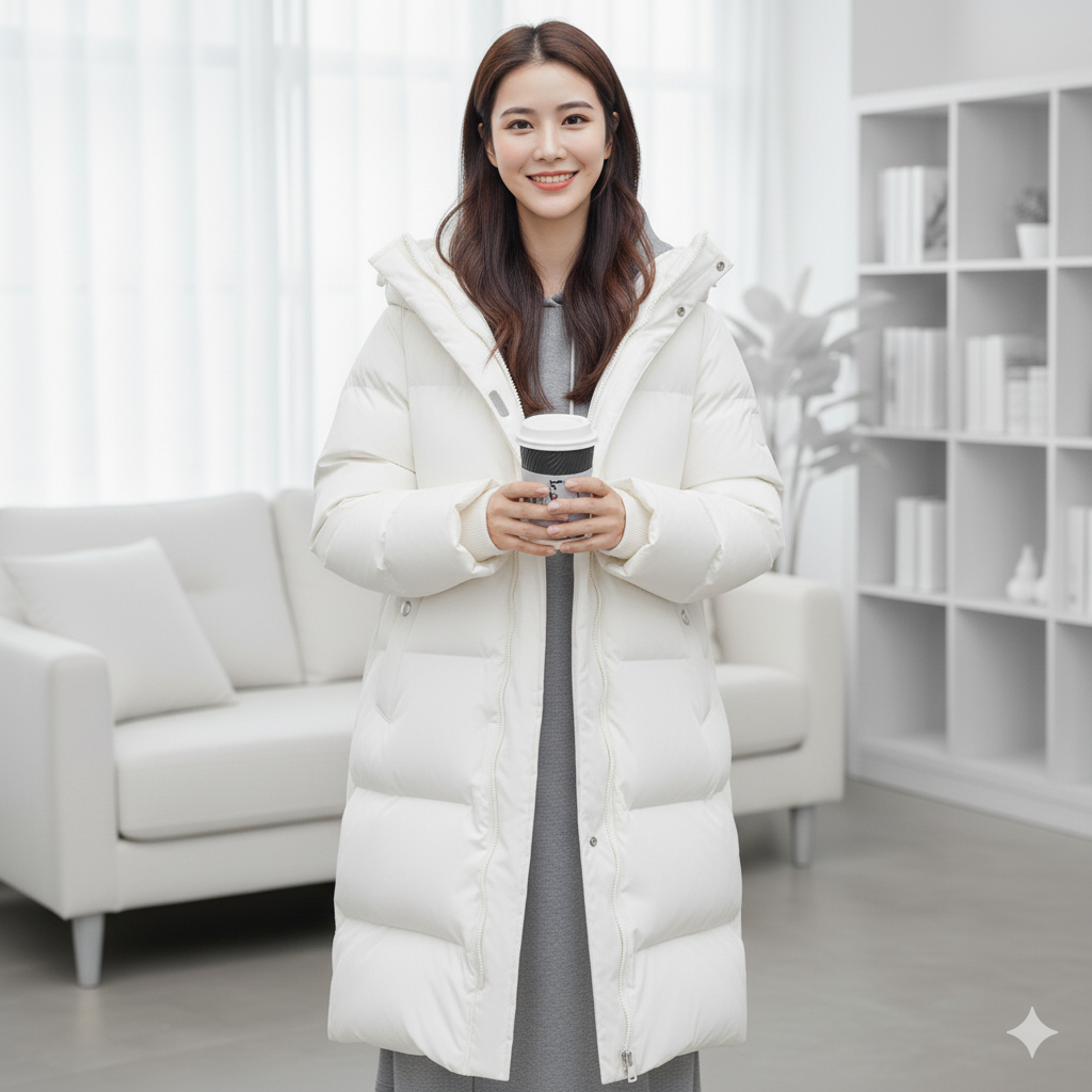 Windproof Long Down Jacket for Men – Insulated Puffer Jacket with Hood and High Collar, Waterproof, -20°C Warmth, Available in S-XL 0