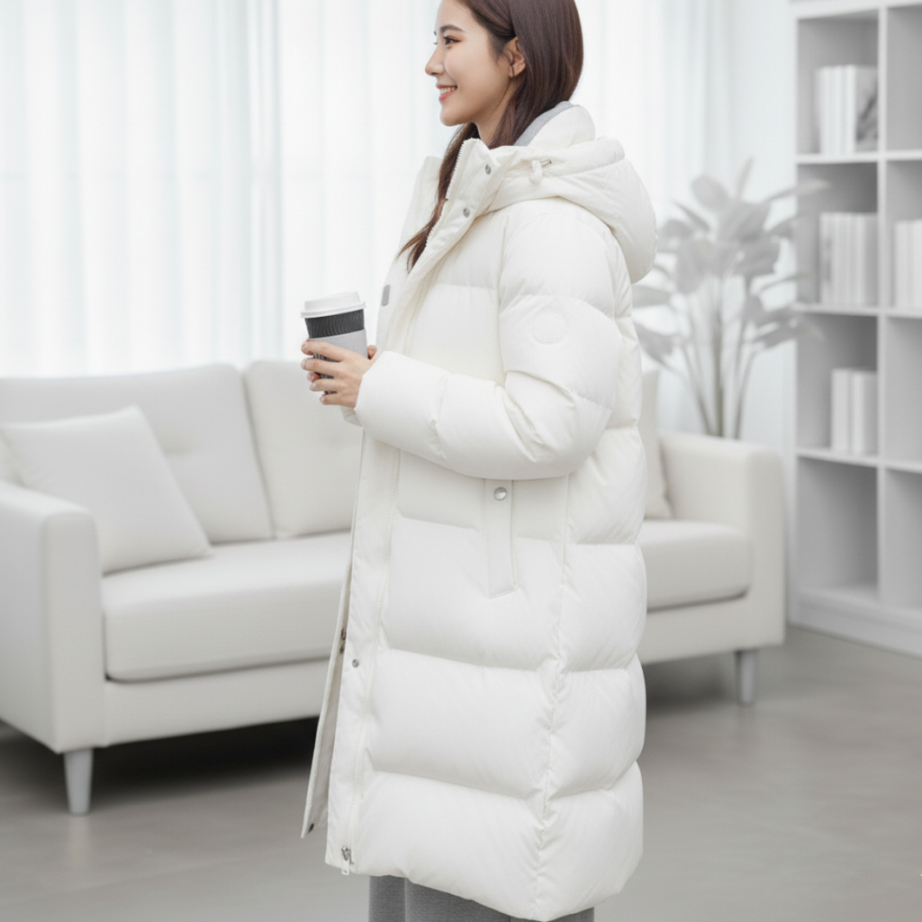 Windproof Long Down Jacket for Men – Insulated Puffer Jacket with Hood and High Collar, Waterproof, -20°C Warmth, Available in S-XL 0