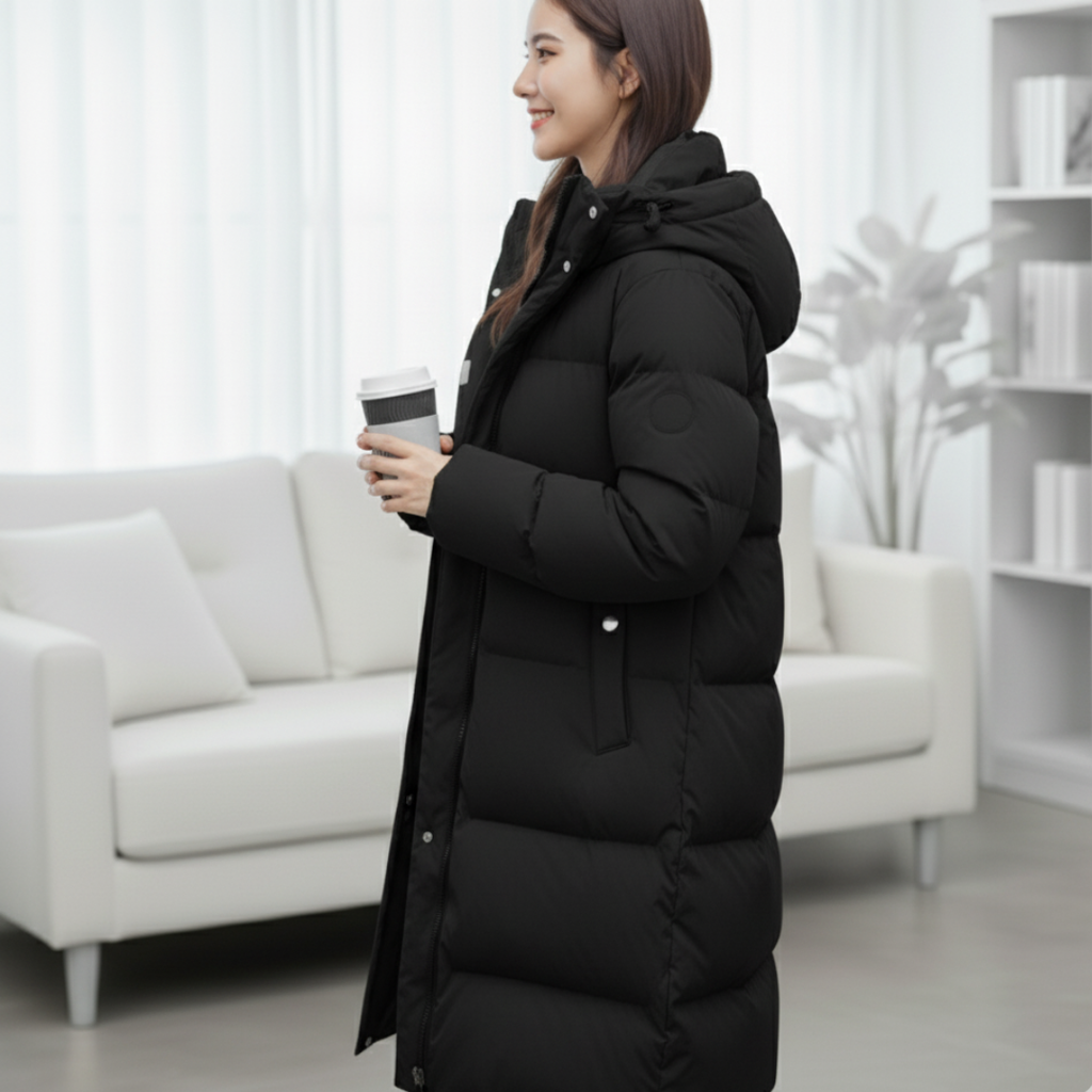 Windproof Long Down Jacket for Men – Insulated Puffer Jacket with Hood and High Collar, Waterproof, -20°C Warmth, Available in S-XL 0