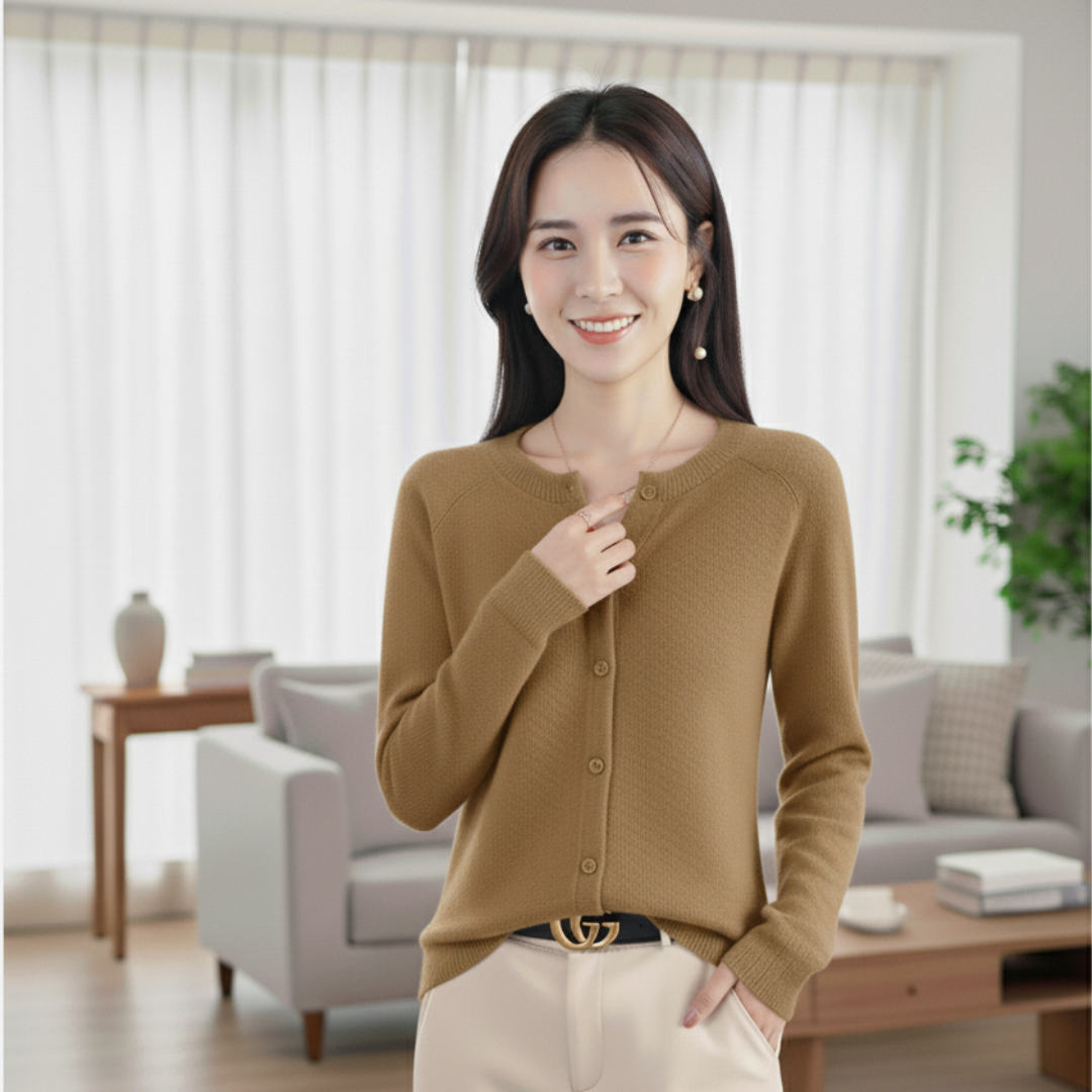 Women's White Cardigan Sweater – Elegant Long Sleeve Knitwear for Winter 14