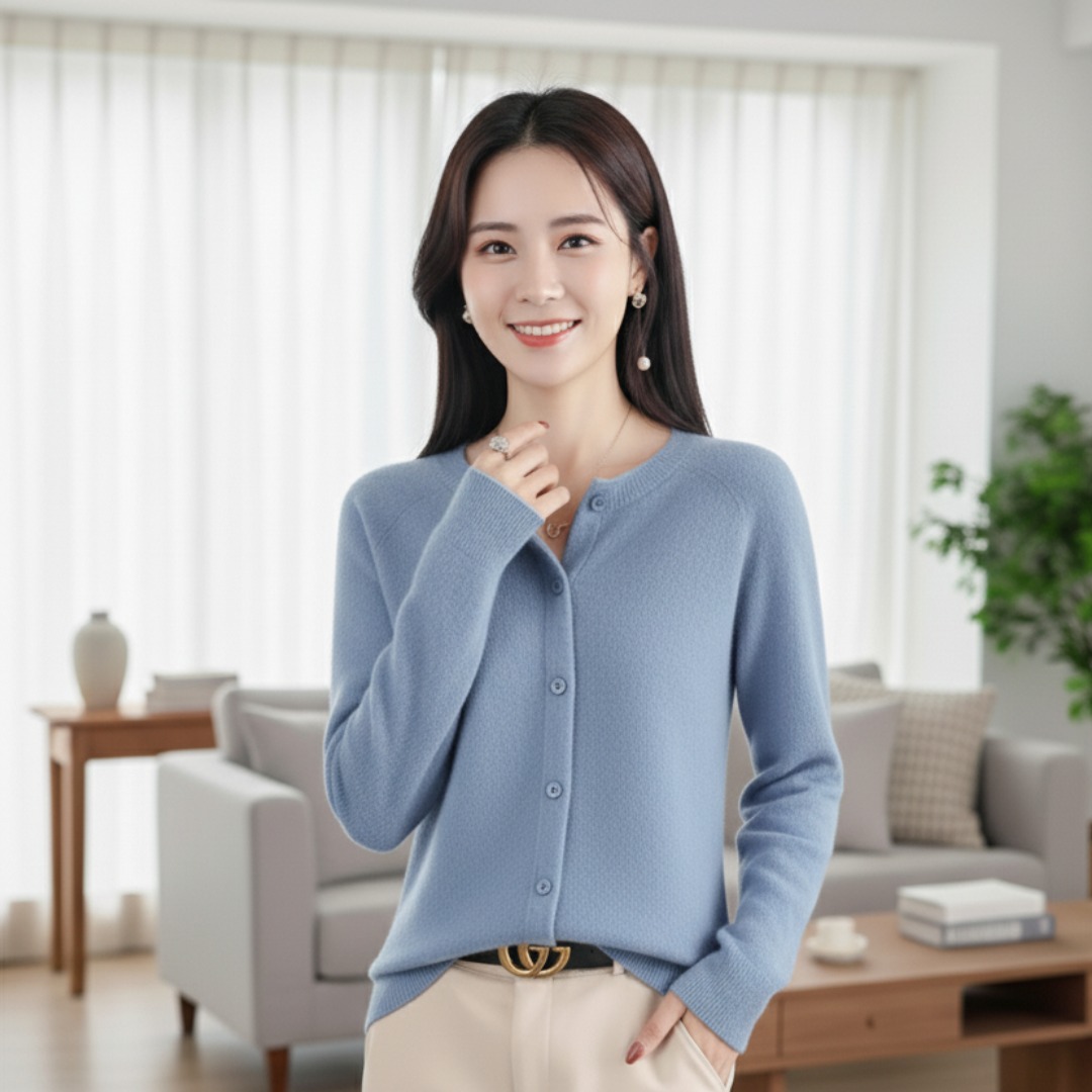 Women's White Cardigan Sweater – Elegant Long Sleeve Knitwear for Winter 14