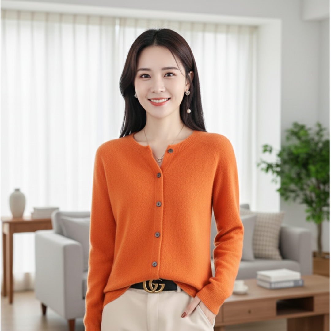 Women's White Cardigan Sweater – Elegant Long Sleeve Knitwear for Winter 14